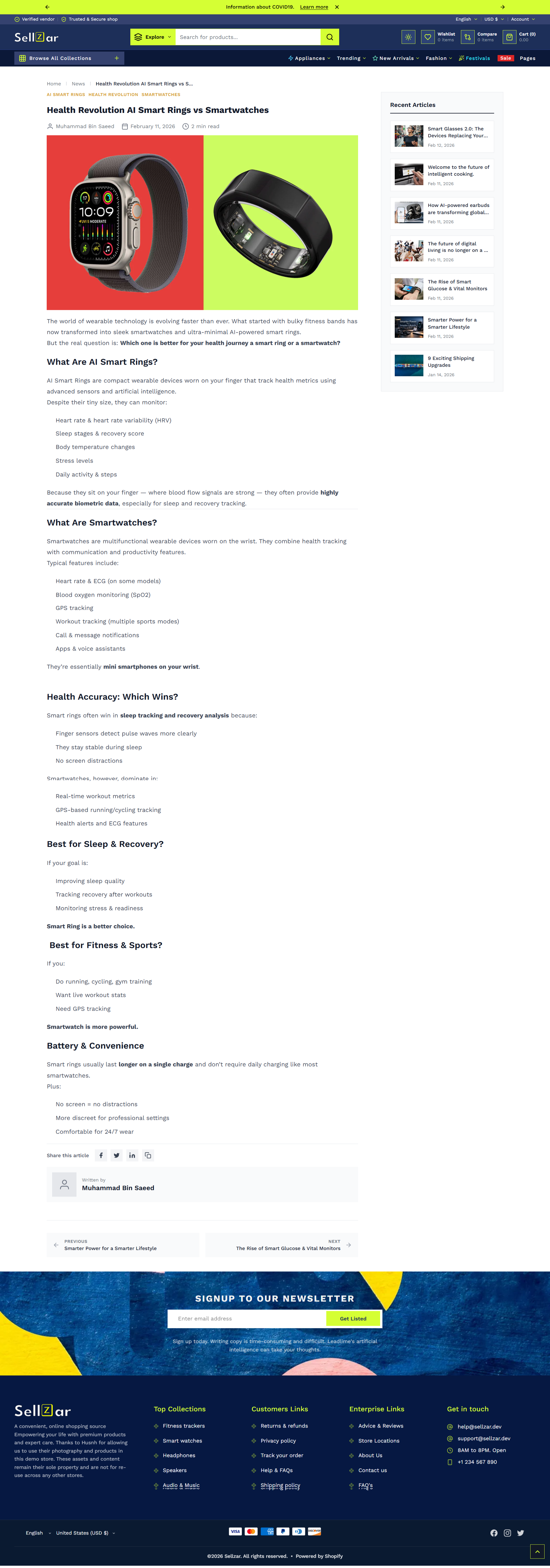 Blog Post Detail Page Layout